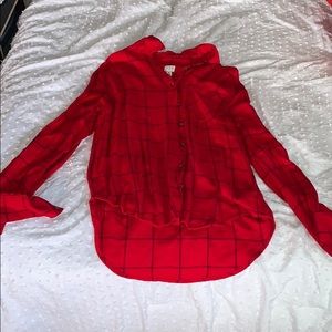 Red flannel, blue stripes